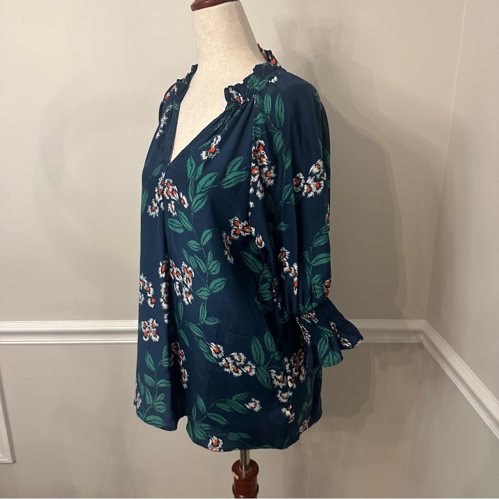 Figue Halima Navy floral blouse- Size small - Picture 3 of 6